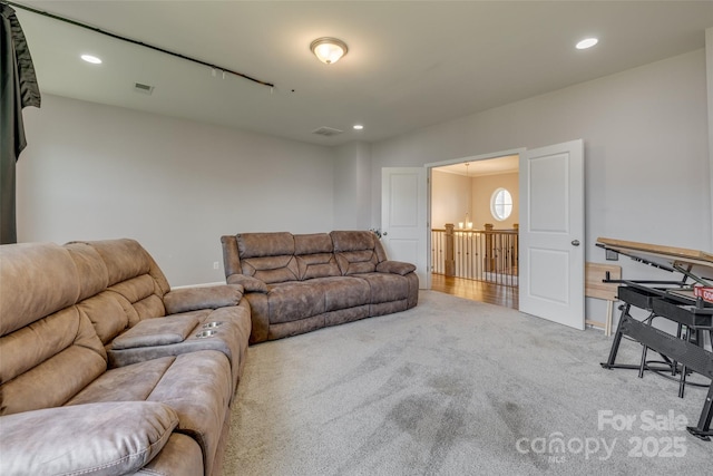 14925 Baldridge Dr, Huntersville, NC 28078 - carpeted living room featuring recessed lighting