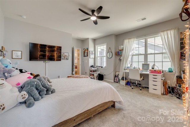 14925 Baldridge Dr, Huntersville, NC 28078 - carpeted bedroom with a desk and a ceiling fan