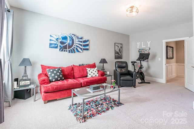view of carpeted living area