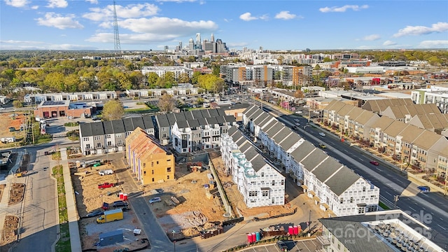 aerial view featuring a city view