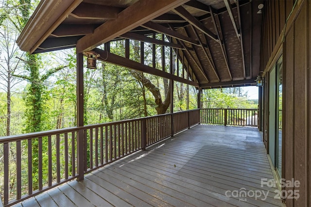 605 Hennessee St, Morganton, NC 28655 - wooden terrace featuring a forest view
