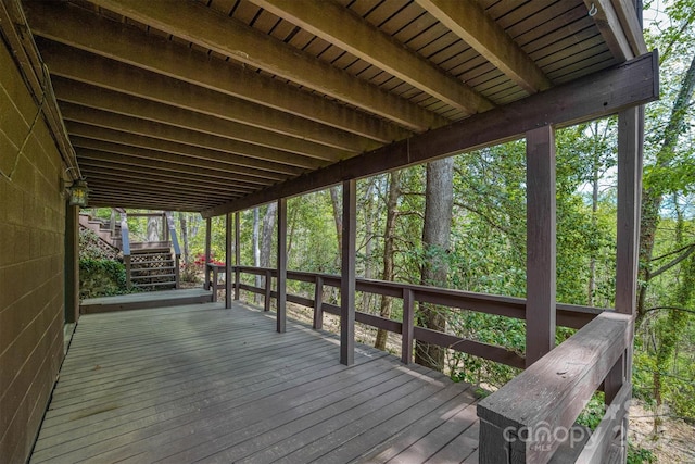 605 Hennessee St, Morganton, NC 28655 - wooden terrace with stairway