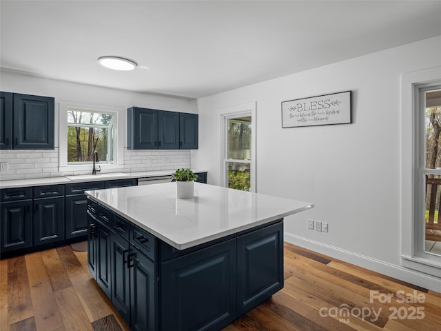 30 Gap Hill Dr, Fletcher, NC 28732 - kitchen featuring light countertops, tasteful backsplash, dark wood-type flooring, and healthy amount of natural light