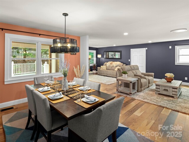 30 Gap Hill Dr, Fletcher, NC 28732 - dining space featuring wood finished floors, a chandelier, and recessed lighting