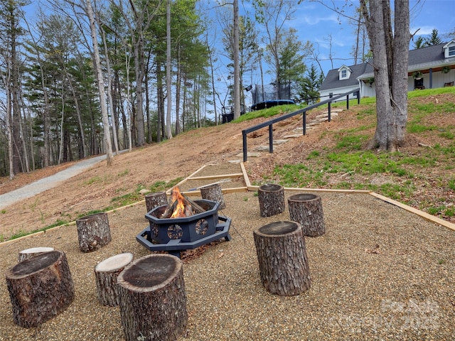 30 Gap Hill Dr, Fletcher, NC 28732 - view of yard with a fire pit