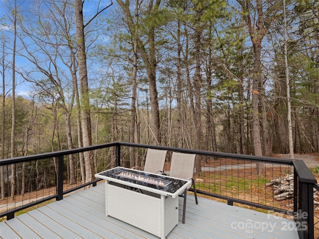 30 Gap Hill Dr, Fletcher, NC 28732 - wooden deck featuring a fire pit
