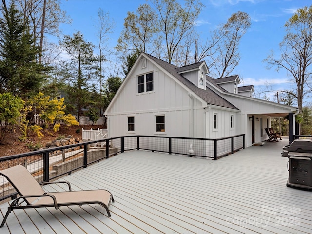30 Gap Hill Dr, Fletcher, NC 28732 - wooden terrace featuring a grill