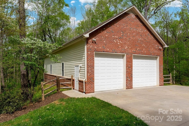 garage with fence