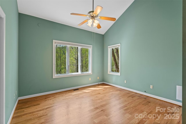 80 Ivy Cove Rd, Fairview, NC 28730 - empty room featuring wood finished floors, visible vents, baseboards, and ceiling fan