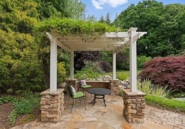 view of patio with a pergola