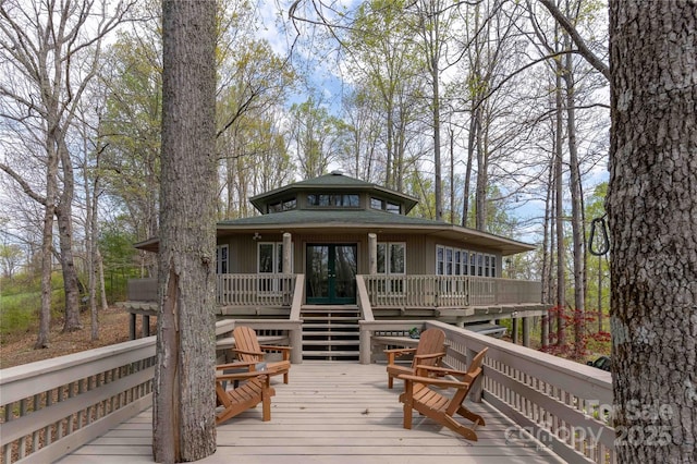 39 Tatham Rd, Hendersonville, NC 28792 - wooden terrace with french doors