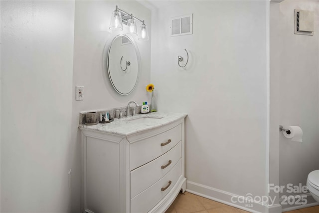 39 Tatham Rd, Hendersonville, NC 28792 - bathroom featuring tile patterned floors, vanity, baseboards, toilet, and visible vents