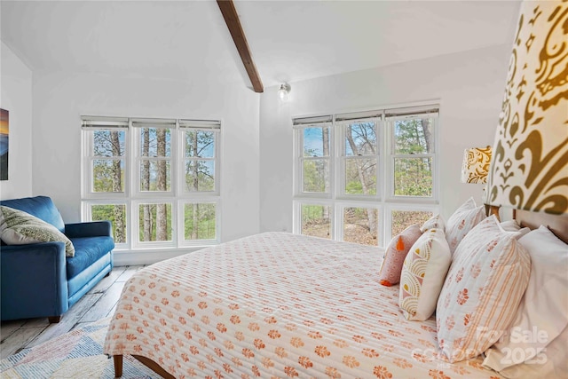 39 Tatham Rd, Hendersonville, NC 28792 - bedroom featuring lofted ceiling with beams