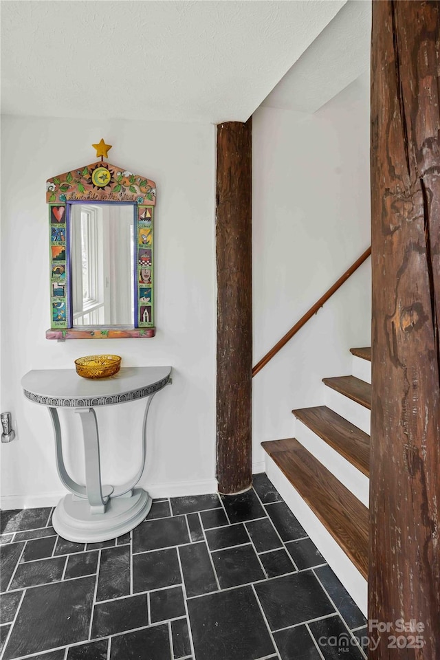 39 Tatham Rd, Hendersonville, NC 28792 - interior space with baseboards, a textured ceiling, and stairway