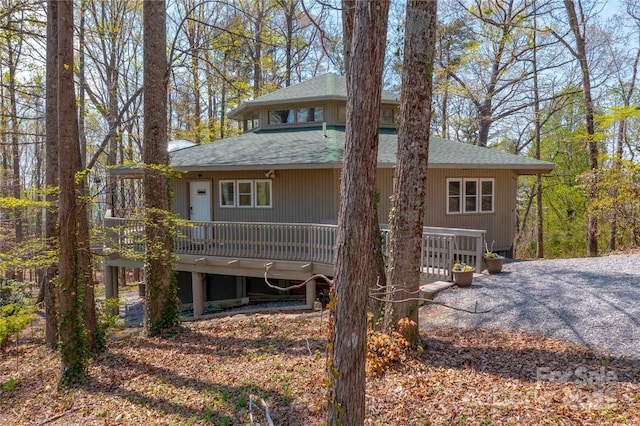 39 Tatham Rd, Hendersonville, NC 28792 - exterior space featuring a wooden deck and a shingled roof