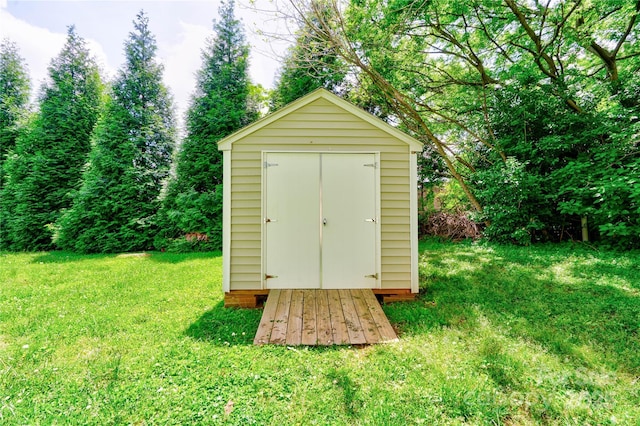 view of shed