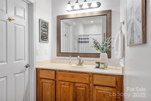148 Broyles Rd, Hendersonville, NC 28791 - bathroom with vanity and a shower with curtain