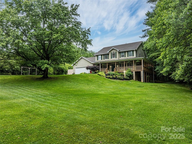 148 Broyles Rd, Hendersonville, NC 28791 - view of front of property featuring a porch, a front yard, and a garage