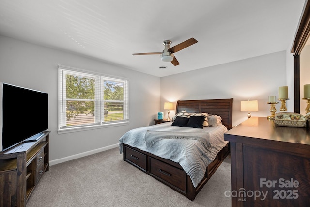 130 Cherokee Ln, Salisbury, NC 28147 - bedroom featuring baseboards, carpet floors, and a ceiling fan