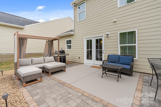 176 Jennymarie Rd, Mooresville, NC 28115 - view of patio / terrace featuring an outdoor hangout area, grilling area, and a pergola