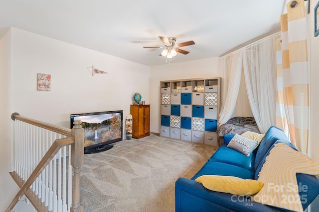 176 Jennymarie Rd, Mooresville, NC 28115 - living area with carpet and ceiling fan