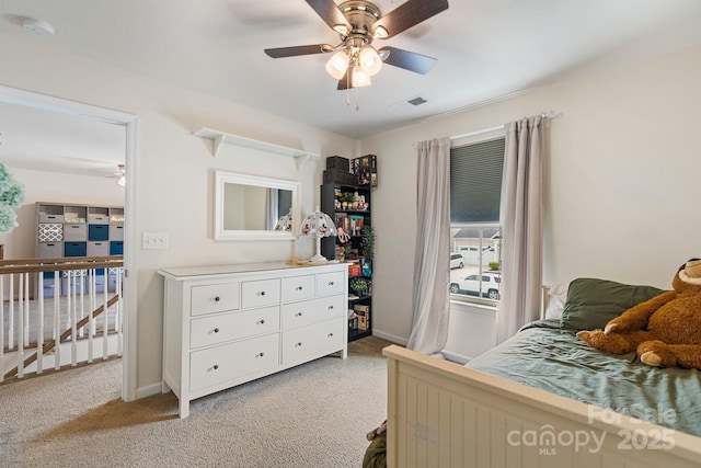 176 Jennymarie Rd, Mooresville, NC 28115 - bedroom with light colored carpet, baseboards, and a ceiling fan