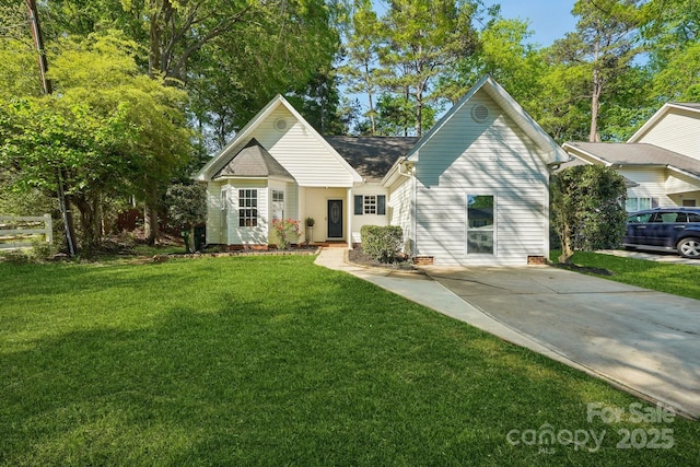 9200 Forest Green Dr, Charlotte, NC 28227 - view of front of home with a front lawn and concrete driveway