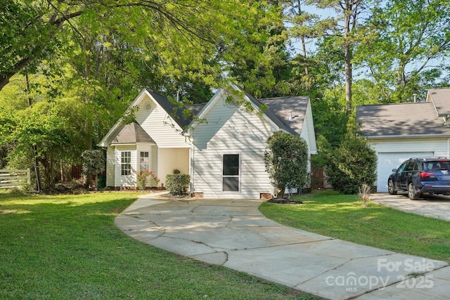 9200 Forest Green Dr, Charlotte, NC 28227 - view of front facade with driveway, a front lawn, and a garage