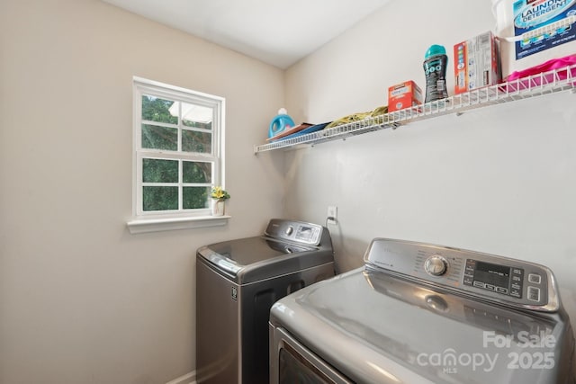 9200 Forest Green Dr, Charlotte, NC 28227 - clothes washing area featuring washing machine and dryer and laundry area