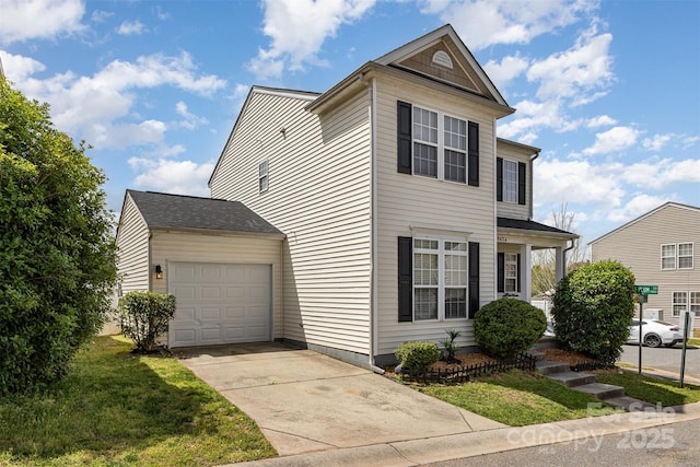 8424 Spirea Ct, Charlotte, NC 28215 - traditional-style home featuring concrete driveway and an attached garage