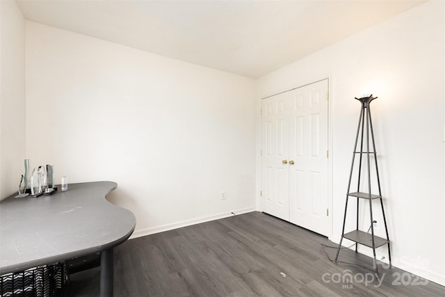 8424 Spirea Ct, Charlotte, NC 28215 - unfurnished office with dark wood-type flooring and baseboards