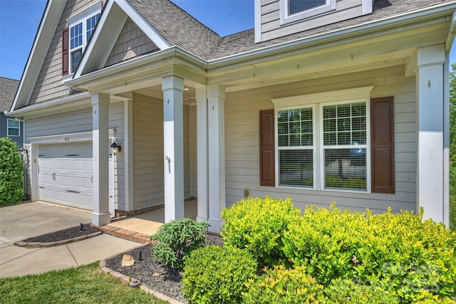 505 Chamberlain Ct, Mcadenville, NC 28101 - entrance to property featuring a porch, a shingled roof, and driveway