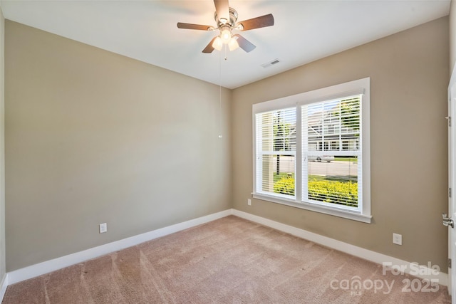 505 Chamberlain Ct, Mcadenville, NC 28101 - empty room with carpet floors, baseboards, ceiling fan, and visible vents