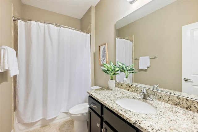 505 Chamberlain Ct, Mcadenville, NC 28101 - bathroom with toilet, shower / bathtub combination with curtain, and vanity