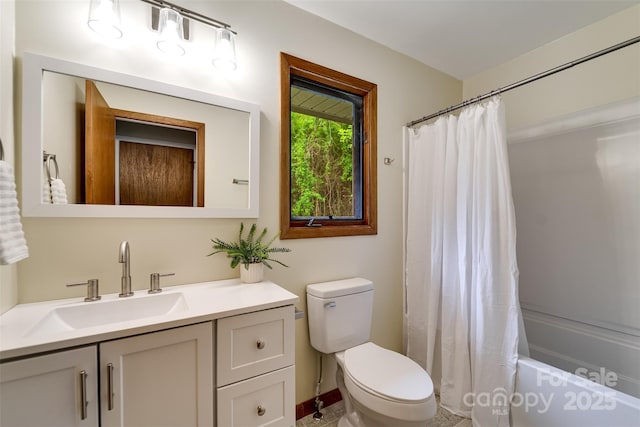 362 Cowan Valley Ests, Sylva, NC 28779 - full bath with toilet, vanity, shower / tub combo, and baseboards