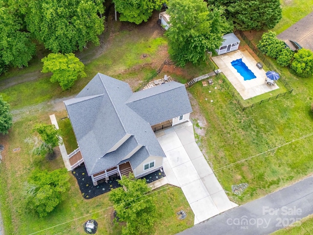 206 Montclair Dr, Locust, NC 28097 - view from above of property with a pool