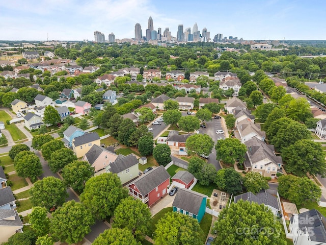 1508 Peaceful Way Dr, Charlotte, NC 28206 - aerial view of residential area featuring city skyline