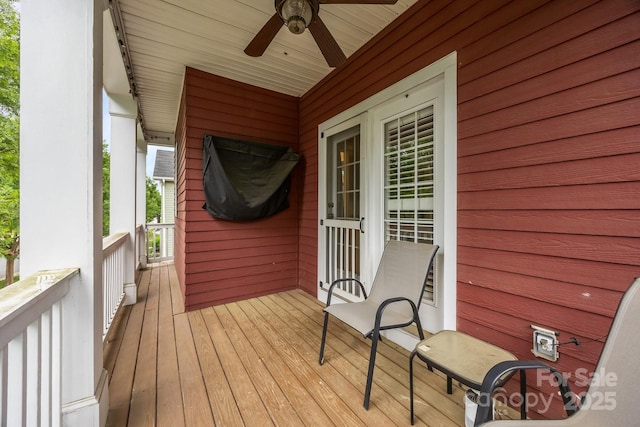 1508 Peaceful Way Dr, Charlotte, NC 28206 - wooden porch featuring ceiling fan