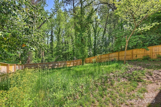 view of yard featuring fence