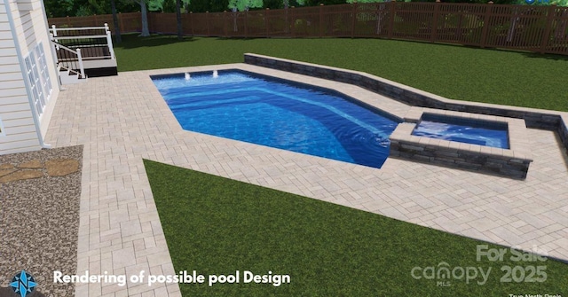 141 Culpeze Rd, Mooresville, NC 28117 - view of swimming pool featuring an in-ground hot tub, a patio, and a fenced backyard