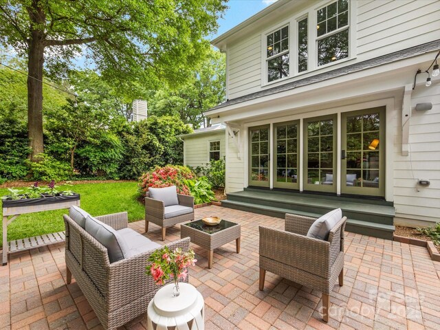 view of patio / terrace with an outdoor living space