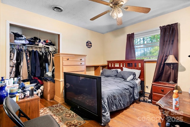 3265 W Innes St, Salisbury, NC 28144 - bedroom featuring a closet, wood finished floors, and ceiling fan
