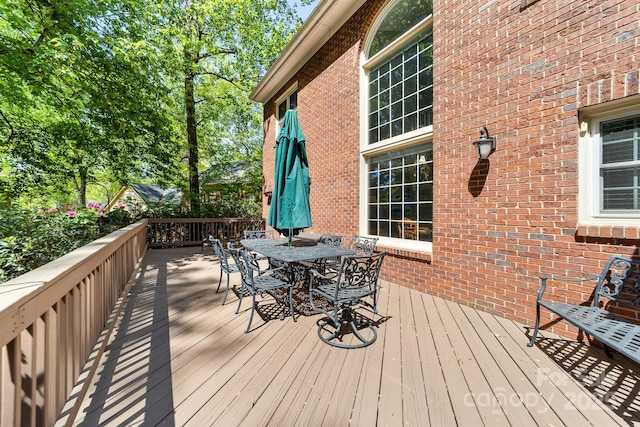 14812 Stonegreen Ln, Huntersville, NC 28078 - wooden deck with outdoor dining area