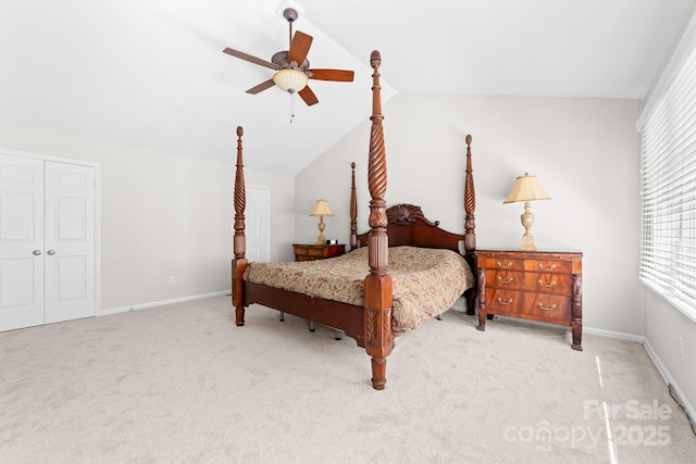 14812 Stonegreen Ln, Huntersville, NC 28078 - bedroom with ceiling fan, carpet floors, lofted ceiling, and multiple windows