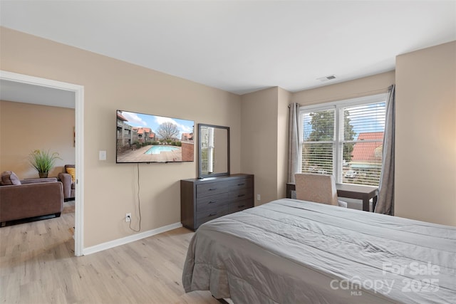 9029 J M Keynes Dr Unit 63, Charlotte, NC 28262 - bedroom featuring baseboards, light wood-style floors, and visible vents