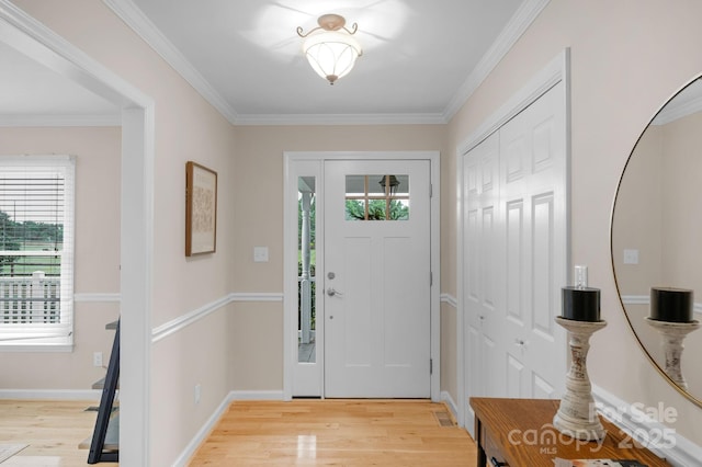 1607 Old Lawyers Rd, Marshville, NC 28103 - entryway with wood finished floors, crown molding, and baseboards