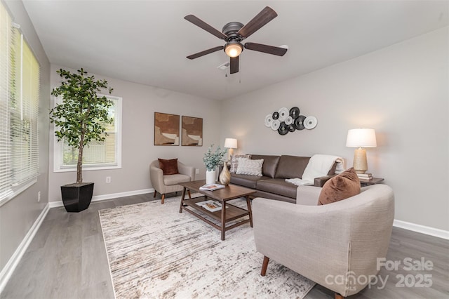 221 Belton Ave, Mount Holly, NC 28120 - living area featuring wood finished floors and ceiling fan