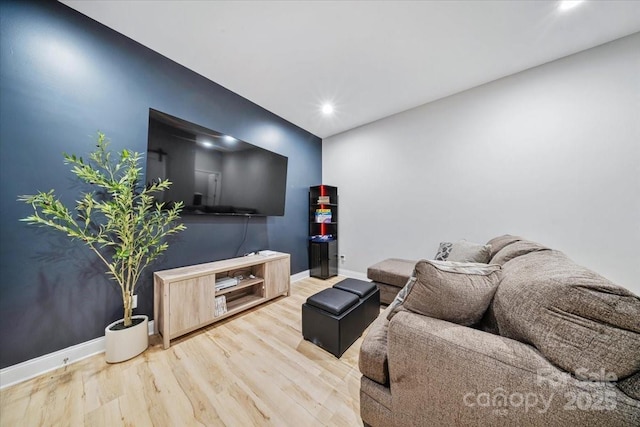 360 N Broad St, Waxhaw, NC 28173 - living area with recessed lighting, baseboards, and wood finished floors