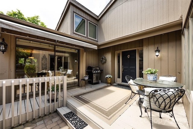 5128 Dunes Ct, Charlotte, NC 28226 - deck with a grill and outdoor dining space