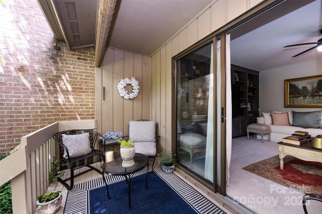 5128 Dunes Ct, Charlotte, NC 28226 - balcony with ceiling fan